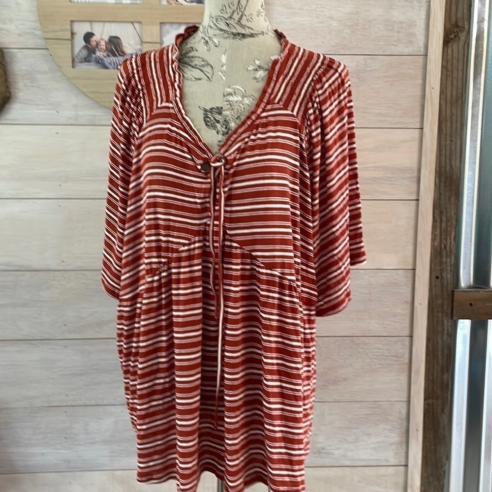 Nwt Eyeshadow Orange/Brown Striped Top 2X